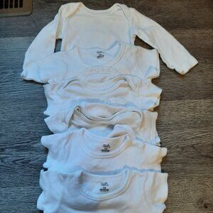 3-6 mo white onesies